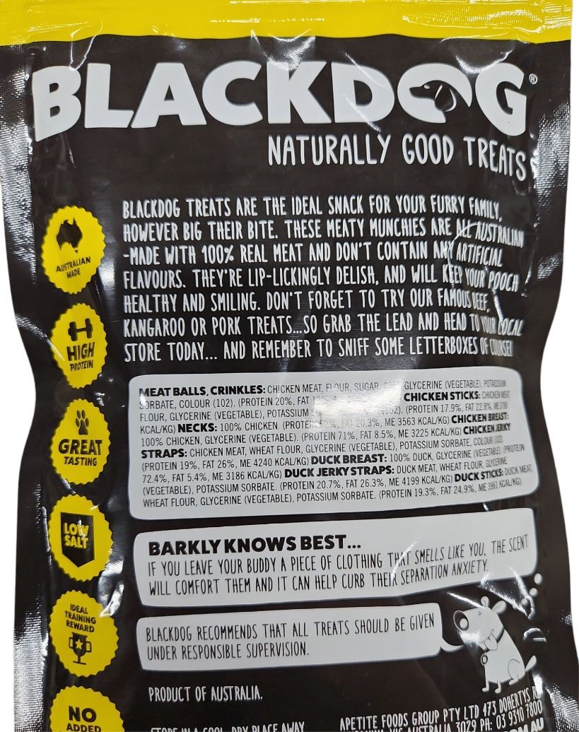 BlackDog Chicken Jerky Straps 150G