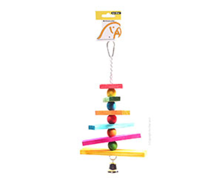 Bird Toy Coloured Block Chain and Bell 28CM