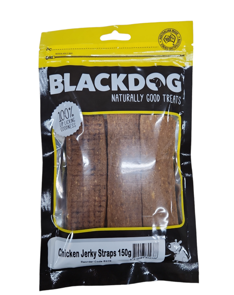 BlackDog Chicken Jerky Straps 150G